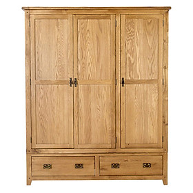 Tủ Quần Áo Rustic 3 Cánh Gỗ Sồi IBIE