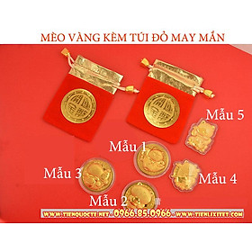 Tết 2023 túi đỏ HÌNH mèo MẠ VÀNG lì xì tết 2023 sang chảnh Mẫu 5 QTLNC000544