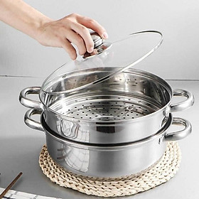 Mua Nồi hấp Inox 2 tầng
