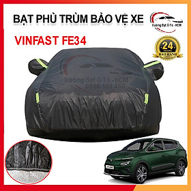 [VINFAST FE34] Bạt Phủ Xe Ô Tô 3 Lớp Chất Liệu Polyester Cao Cấp Cho Xe VINFAST FE34, Bạc Phủ Trùm Bảo Vệ Che Nắng, Chống Nóng, Che Mưa Tuyệt Đối 100%, Bạt Của Xưởng May Theo Kích Cỡ Xe Cam Kết Vừa Xe 100% Và Bảo Hành 2 Năm