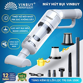 Mua Máy hút bụi cầm tay  hút bụi xe ô tô  xe hơi  giường nệm  lực hút mạnh 22000PA  pin sạc không dây - Chính hãng VinBuy
