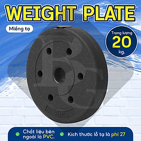 BG Bánh Tạ Nhựa 1.25kg - 20KG Đặc Ruột  - Sẵn Kho Giao Liền - Tạ Miếng Nhựa