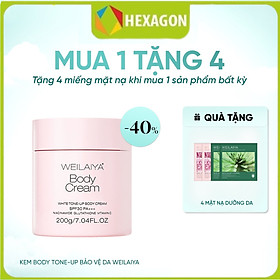 Kem Body WEILAIYA Kích Trắng Nâng Tone Bảo Vệ Da White Tone-Up Body Cream SPF30 PA+++