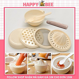 Mua Bộ dụng cụ chế biến ăn dặm 7 món rây cháo nghiền đồ ăn cho bé HappyBee (NB05)