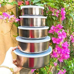 Mua Bộ thố lạnh inox 5 món  sét 5 bát inox có nắp đậy  VÔ CÙNG TIỆN DỤNG