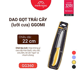 Mua Dao đa năng GGOMi Hàn Quốc GG360. Dùng để gọt trái cây  cắt bánh mỳ  phết bơ.   Lưỡi răng cưa. 4 màu lựa chọn