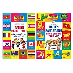 Hình ảnh Sách - Combo Từ điển bằng tranh - Bảng chữ cái Tiếng Việt +Cờ Các Quốc Gia Trên Thế Giới (bìa cứng)