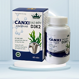￼Canxi tảo biển D3K2 Kingphar - Hộp 60 Viên -Tăng Cường Hấp Thu Canxi , Giúp Xương Chắc Khỏe, Tăng chiều cao