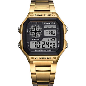 PANARS Men Digital Sports Watch Dual Time Mode Male Business Watches Date Week Alarm Clock Backlight Count Down 50M