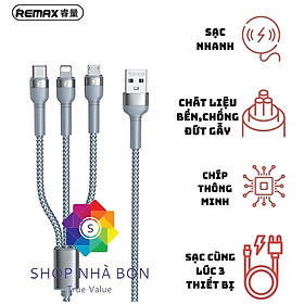 Mua Cáp sạc nhanh 3.1A đa năng 3 trong 1 Remax RC-124th - Cáp sạc đa năng 3 đầu Remax Bảo Hành 12 Tháng 1 Đổi 1 - Hàng Chính Hãng