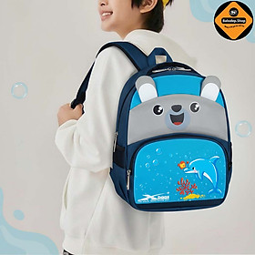 Balo Học Sinh Mầm Non Tiểu Học Xbags Dolphin XB3020, Siêu Nhẹ, Nhiều Ngăn, Thiết Kế Tai Gấu Dễ Thương, Ngộ Nghĩnh!