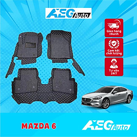Thảm Lót Sàn Ô Tô 5d 6d Mazda 6  Bảo Vệ Sàn Xe Không Mùi Không Thấm Nước Bền Đẹp - Trám Đen Chỉ Đỏ