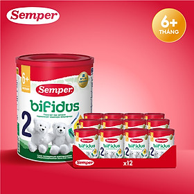 Thùng 12 hộp Sữa bột công thức Semper Bifidus số 2 400g/hộp