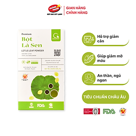 Bột Lá Sen Sấy Lạnh Nguyên Chất Hộp 30g - Ngủ ngon, giảm mỡ máu, giảm cân, mát gan, mờ nám, tàn nhang, đẹp da
