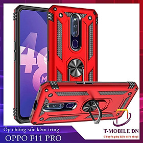 Ốp lưng cho Oppo F11 Pro chống sốc 2 lớp kèm nhẫn iring làm giá đỡ