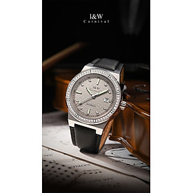Đồng hồ nam chính hãng I& CARNIVAL 610G-D4 Kính sapphire ,chống xước ,Chống nước 30m ,Bảo hành chính hãng,Máy cơ (Automatic),dây da cao cấp, thiết kế đơn giản dễ đeo