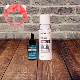 Combo Thải độc Giảm Nám, Tàn Nhang gồm Mặt nạ thải độc Detox Mask và Serum nám Essence Peptide + Tặng kèm băng đô thời trang