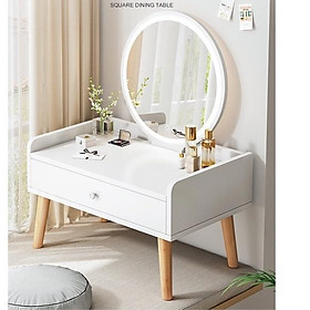 Mua Bàn trang điểm ngồi bệt tích hợp đèn LED có nút cảm ứng thông minh chân gỗ tự nhiên phong cách Bắc Âu