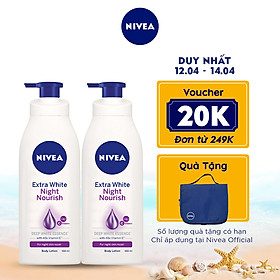 Bộ đôi Sữa Dưỡng Thể Trắng Da Nivea Ban Đêm (400mlx2) - 88126