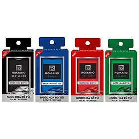 Combo 4 chai Nước Hoa bỏ túi Romano: Classic, Attitude, Force, Gentleman (18ml*4)