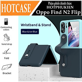 Ốp lưng đai đeo hand trap chống sốc cho Oppo Find N2 Flip hiệu HOTCASE Wristband Stand Phone Case - chất liệu cao cấp, thiết kế thời trang sang trọng có đai đeo tay an toàn - Hàng nhập khẩu