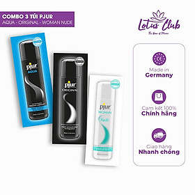 Combo 3 gel pjur AQUA 2ml & pjur ORIGINAL 1.5ml & pjur WOMAN NUDE 1.5ml