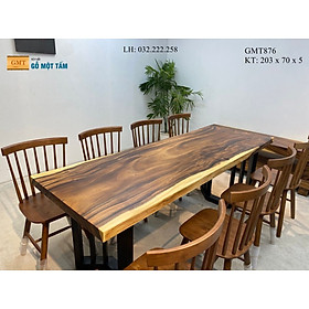 Mua Bàn Gỗ Me Tây Nguyên Tấm  Bàn Làm Việc Gỗ Me Tây  Bàn Ăn Gỗ Me Tây Dài 2 03m Rộng 70cm Dày 5cm