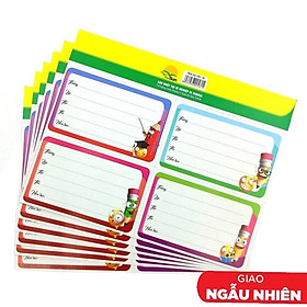 Bộ 4 Nhãn Học Sinh The Sun 4 Ô (6 Tờ/Xấp) (Mẫu Màu Giao Ngẫu Nhiên)