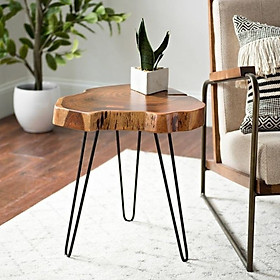 Mua Bàn Tròn 3 Chân Sắt Hairpin Gỗ Xà Cừ  Bàn Cafe  Bàn Ghế Ban Công