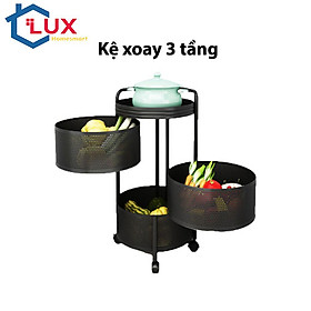 Kệ đa năng đựng rau củ quả và đồ gia dụng, Kệ tròn xoay để hoa quả nhiều tầng nhà bếp