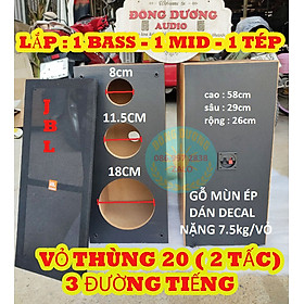 Mua VỎ THÙNG LOA 20 3 ĐƯỜNG TIẾNG - LẮP 1 BASS - 1 MID - 1 TREBLE - VỎ THÙNG 2 TẤC - GIÁ 1 ĐÔI