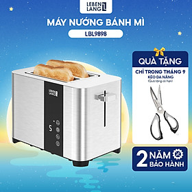 Máy nướng bánh mì Lebenlang LBL9898, dùng hâm nóng, nướng 2 lát bánh sandwich 850W, bảo hành 2 năm - hàng chính hãng