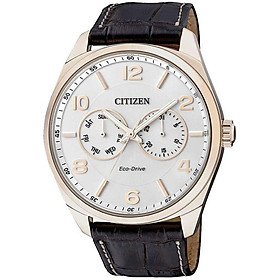 Đồng hồ nam citizen dây da ao9024-08a - mặt trắng