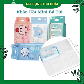 khăn giấy ướt mini không mùi 1 bịch 8 gói