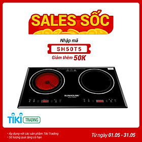 Bếp Đôi Điện Từ Hồng Ngoại Sunhouse SHB8609 (4000W) - Hàng chính hãng