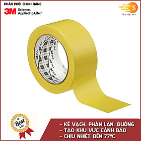 Băng keo dán nền nhiều màu chịu nhiệt 50mm x 33m 3M 764 - phân chia khu vực, vị trí, làn đường, cảnh báo nguy hiểm