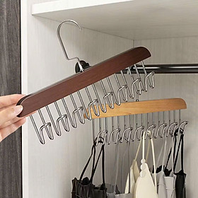 Mua Móc treo áo 2 dây bra đa năng tiện lợi  giá treo 8 mắc bằng gỗ treo áo lót cà vạt thắt lưng túi xách