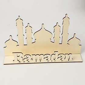 1PC Hồi giáo Eid al-Fitr DIY bằng gỗ Château House Trang trí bằng gỗ Eid Creative Creat