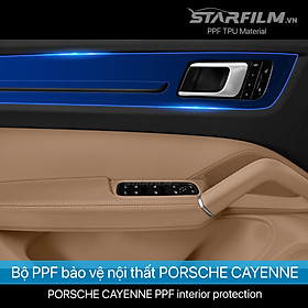 Porsche Cayenne 2022 PPF TPU nội thất chống xước tự hồi phục STARFILM