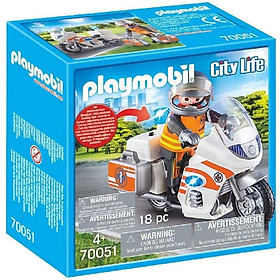 Đồ chơi mô hình Playmobil Xe máy cứu hộ khẩn cấp