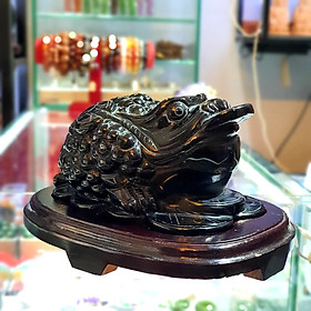 Cóc 3 Chân ( Thềm Thừ ) Đá Onix đen Thiên Nhiên DTB178