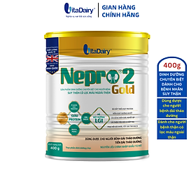 Sữa bột Nepro 2 Gold 400g dành cho người bệnh thận đã chạy thận và kèm