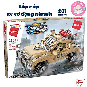 Đồ Chơi Lắp Ráp Xếp Hình Qman 22012 - Xe Quân Sự Cơ Động Nhanh (281 Mảnh Ghép) Dành Cho Bé Trai Trên 6 Tuổi