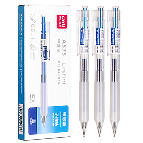 Bút Bi Nước Mực Gel Bấm Ngòi 0.5mm Deli - Có Ngòi Thay Thế Viết Trơn Đều Phù Hợp Ghi Chép Văn Phòng Học Sinh Sổ Tay - A575