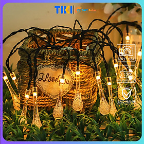 Mua Đèn led dây pha lê giọt nước năng lượng mặt trời dài 10m LD05 ~ 100 bóng  Ánh sáng vàng/Nhiều màu