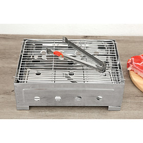 Bếp nướng than inox tặng kèm gắp đồ nướng Tithafac Dài 29x Rộng 21x Cao 9 cm