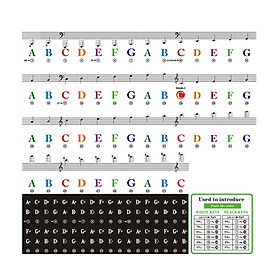 Piano Keyboard Sticker Colorful Bigger Letter for 88 /61/ 54/ 49/37