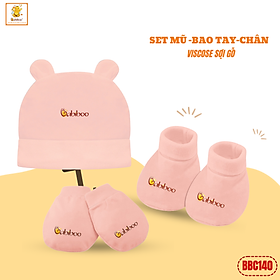 Nón -bao tay -bao chân cho be sơ sinh Babiboo viscose mềm mại (0-6m) BBC140