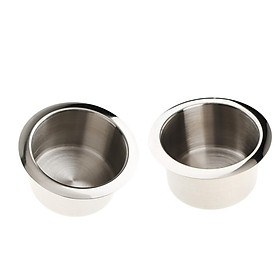 2pcs Stainless Steel Cup Drink Holder Polished for Boat Car Truck Camper RV