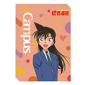 Lốc 5 Cuốn Vở Kẻ Ngang B5 Có Chấm Campus Conan Lovely Couple NB-BCLC200 - ĐL 58-65 (200 Trang) - Mẫu Ngẫu Nhiên